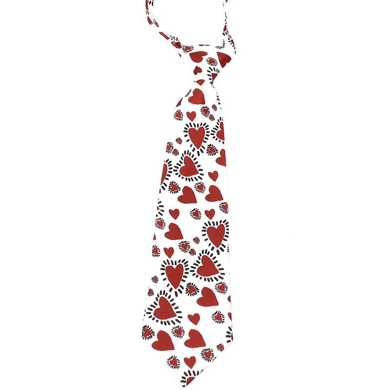 Cravatta con foto per la stagione della laurea degli studenti, per donne, con cuore rosso, stampa personalizzata, opaca, non necessita di annodamento, corta, carina e alla moda_voghion.com