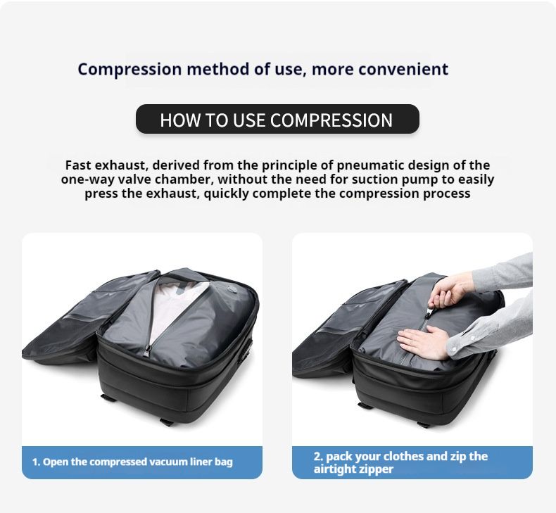 Zaino da viaggio per uomo, multifunzionale, per computer, a compressione sottovuoto, grande capacità, in TPU_voghion.com
