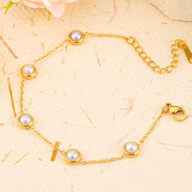 Natural Pearl Bracelet High-end Sense Simple Luxury Personality Titanium Steel Bracelet Jewelry Retro Ethnic Bohemian Vacation Beach_voghion.com