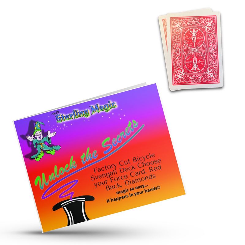 Ted's Sterling Magic Bicycle Factory Cut Svengali Deck; Choose your Force Card and Color_voghion.com