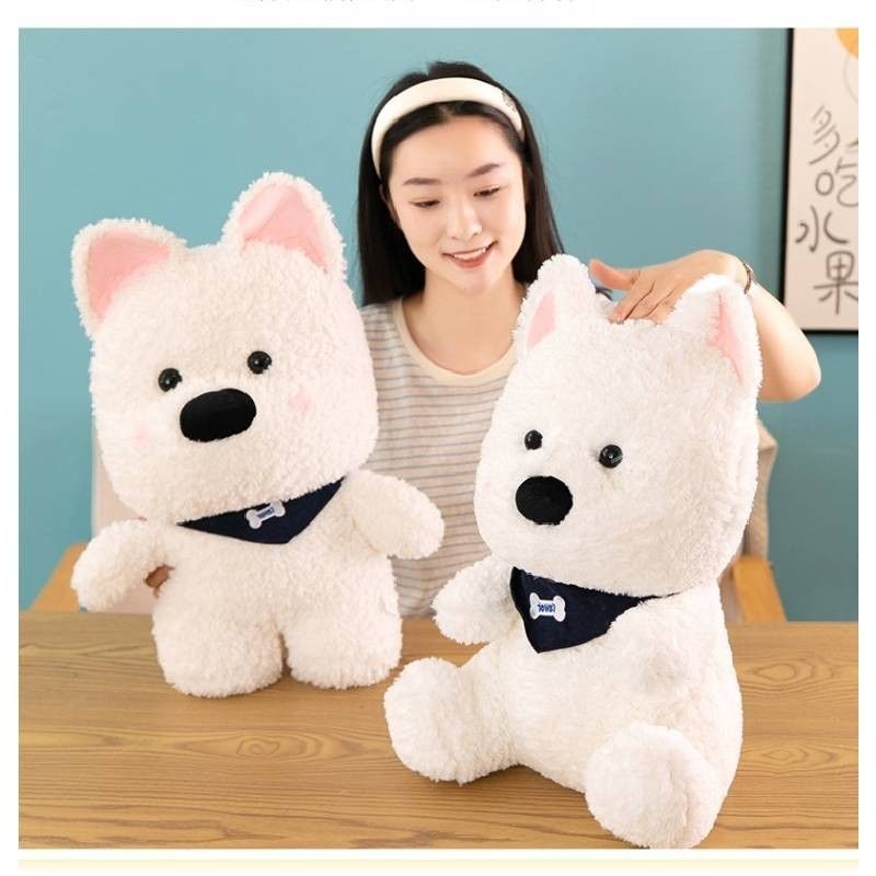 Schal Hund Weiß Entzückendes Plüschtier Weiches Stofftier für Geschenke Anlässe Und_voghion.com