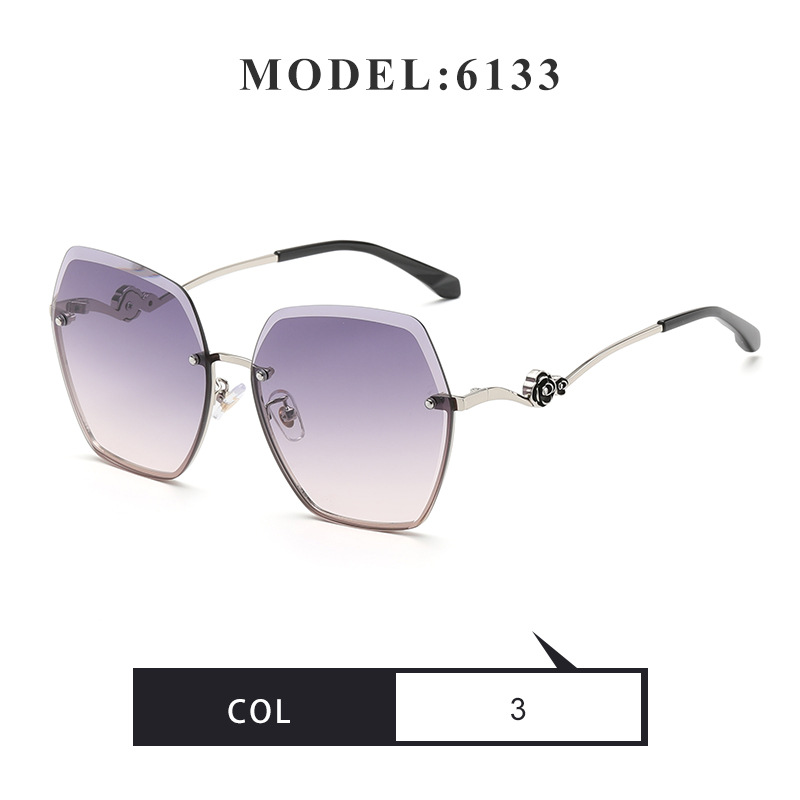 2022 Occhiali da sole polarizzati di nuova moda per le donne 6133 Occhiali da sole senza montatura con bordo tagliato Occhiali da sole da donna alla moda all'ingrosso_voghion.com