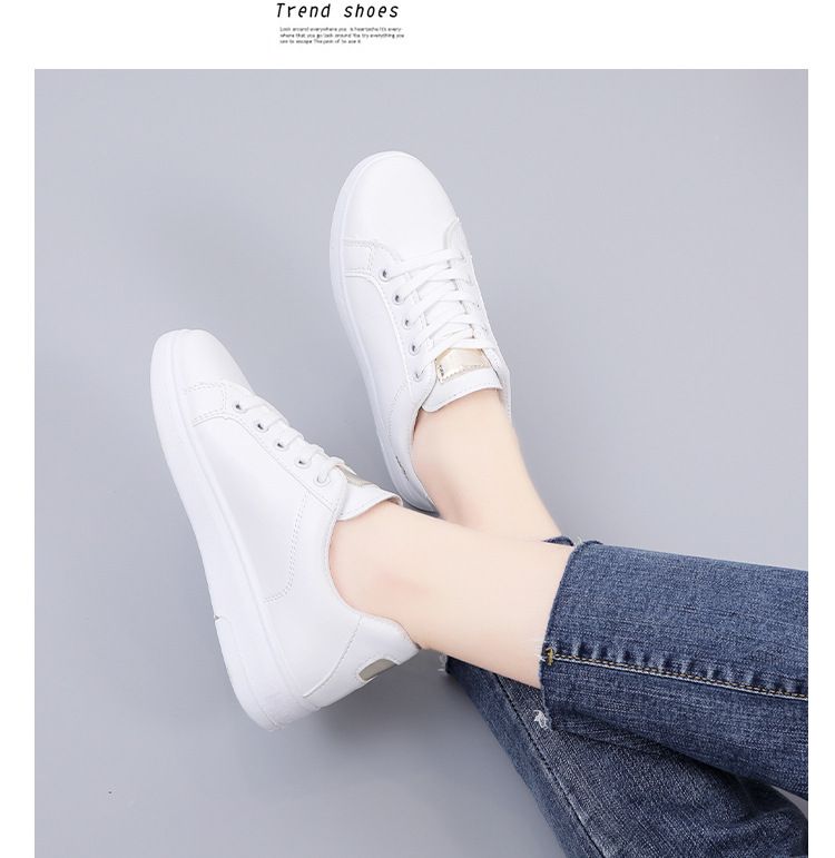 Scarpe casual basse bianche piccole sportive alla moda autunno 2023 coreane versatili da studentessa da donna con suola piatta_voghion.com