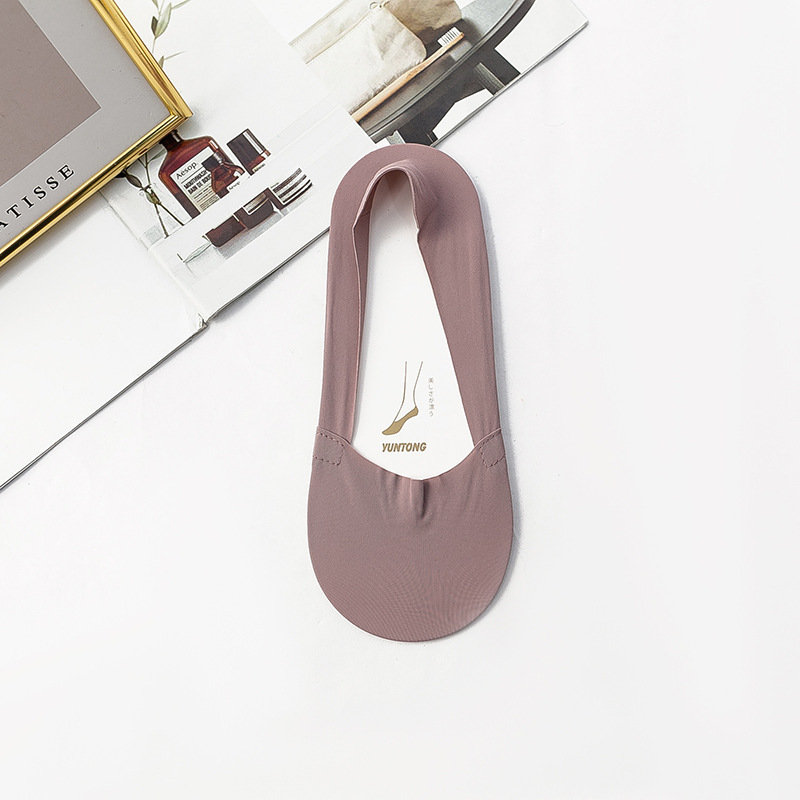 Calzini corti invisibili, bassi, bassi e antiscivolo, alla moda, da donna, in seta di ghiaccio, estivi, sottili e alla moda, all'ingrosso_voghion.com