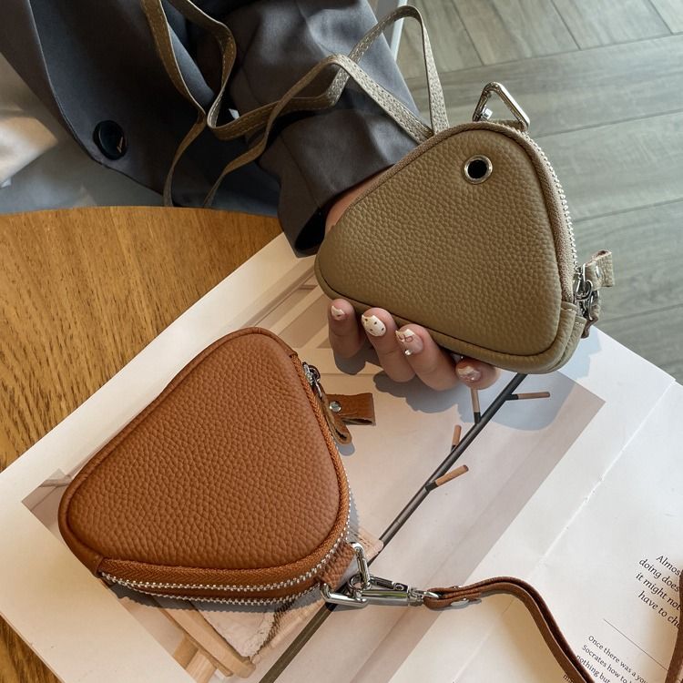 Borsa da collo in vera pelle alla moda, modello 2024, grande capacità, da donna, con cerniera a doppio strato, portamonete, auricolare_voghion.com