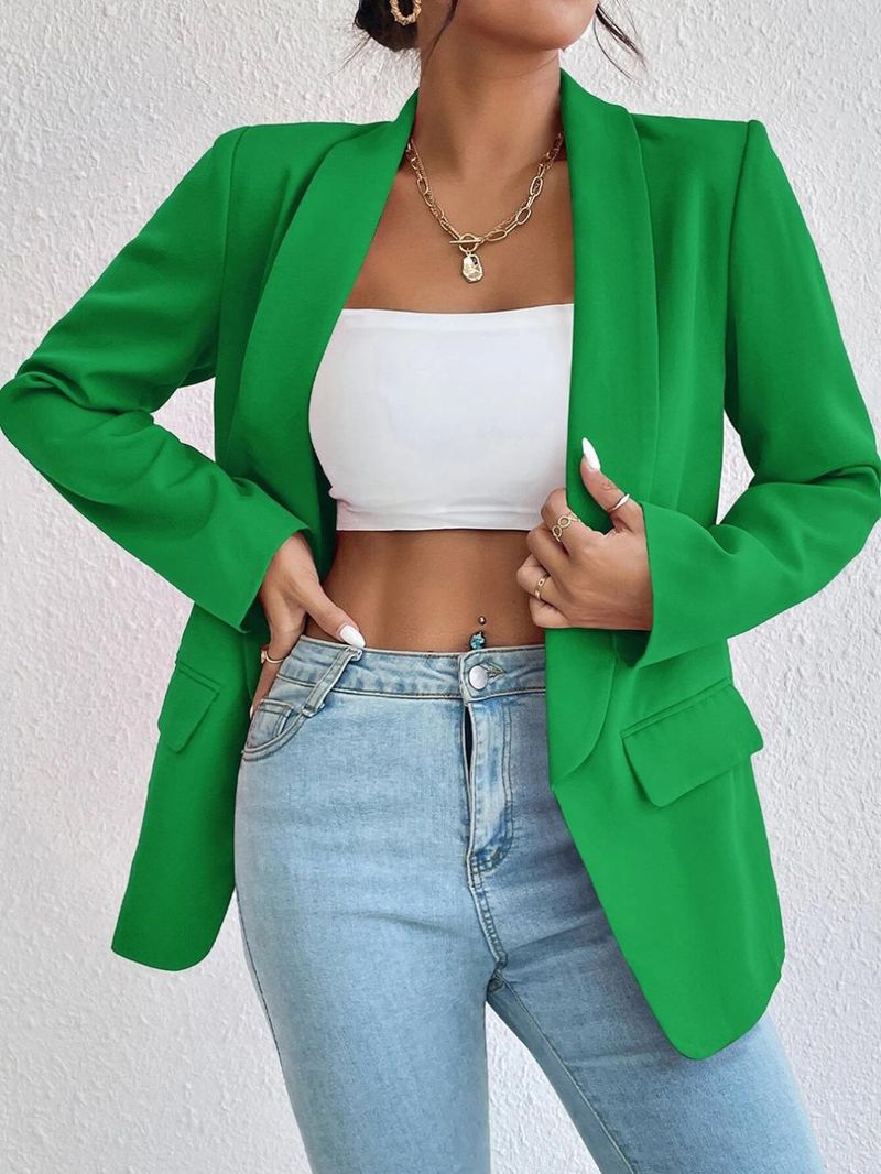 Women's Clothing Autumn And Winter Solid Color Lapel Small Suit Temperament Commuter Jacket_voghion.com
