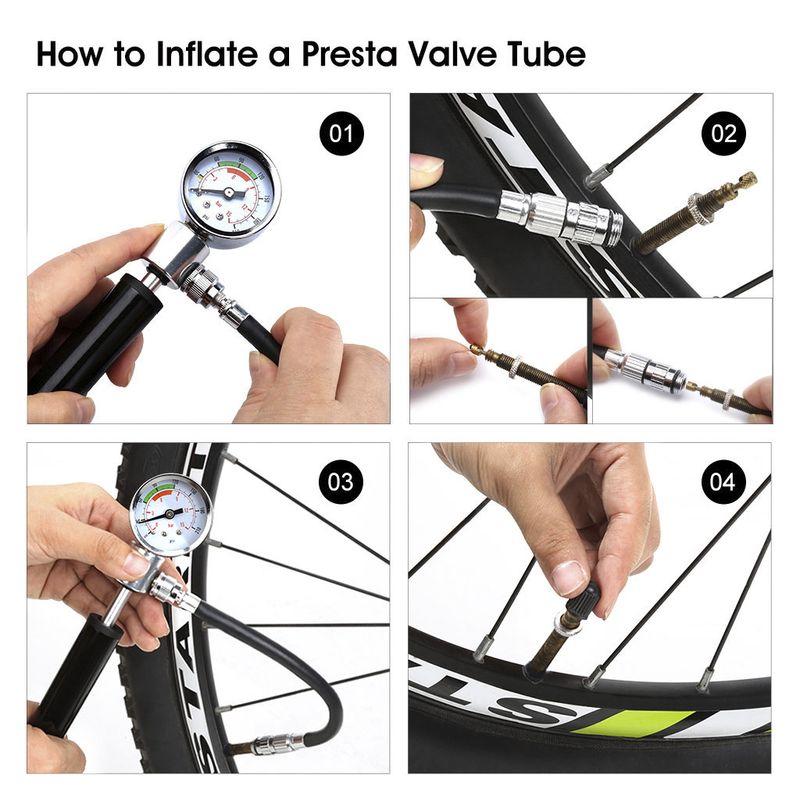 Bomba de alta pressão portátil para bicicleta americana, mini bomba para reparo de pneus_voghion.com