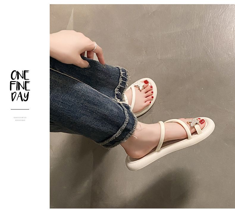 Beliebte Schleifenpantoffeln für Damen, für den Sommer im Freien, Retro-Flip-Flops für den Außenbereich, modische, vielseitige Flip-Flops für Damen_voghion.com
