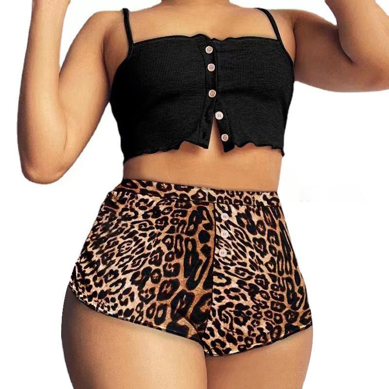 Related High Zipper Button Solid Hot Selling Summer New Sexy Camisole Tops Women's Set Wrinkle Breathable Synonyms_voghion.com