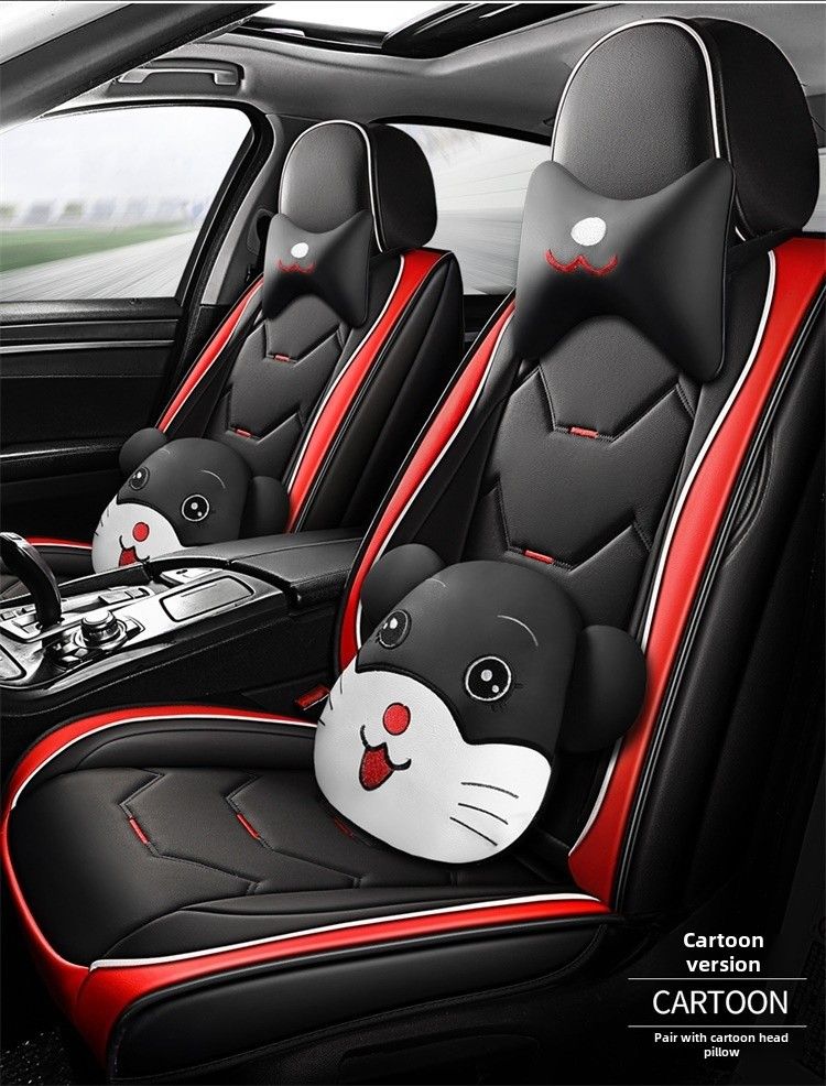 Automobilio pagalvė „Four Seasons“ tinka mielas „viskas įskaičiuota“ sėdynės užvalkalas Vasarinis visiškai uždaras sėdynės pagalvėlė Goddess odinis sėdynės užvalkalas Naujas_voghion.com