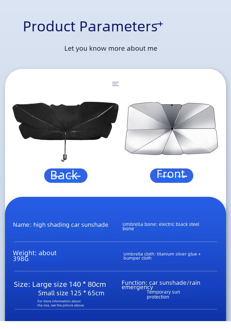 Parasolar auto parbriz față protecție solară auto izolație termică parasolar titan argintiu parasolar vară_voghion.com