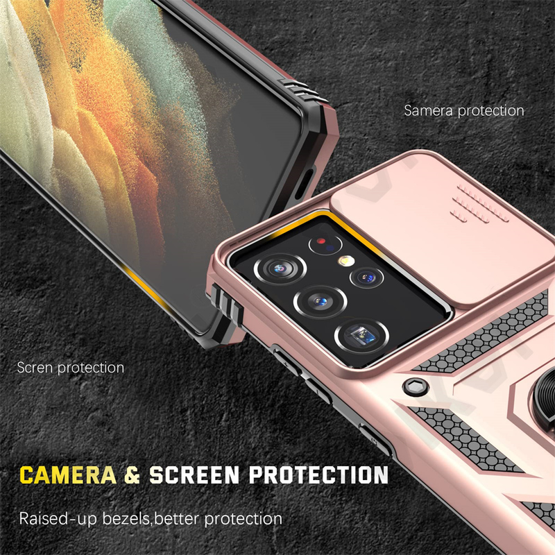 Case For Samsung Galaxy S23 S22 S21 Ultra Plus A54 A34 A14 Kickstand with Camera Protection Rugged Military-Grade Drop Cover_voghion.com