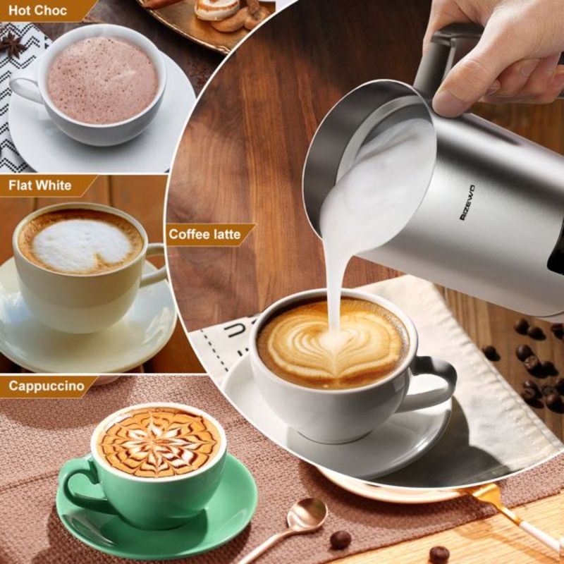 Warmer Milk Screen Steamer 4 Stainless BIZEWO Steamer For Touch Latt IN Steel Automatic Milk Coffee Electric And 1 Frother With_voghion.com