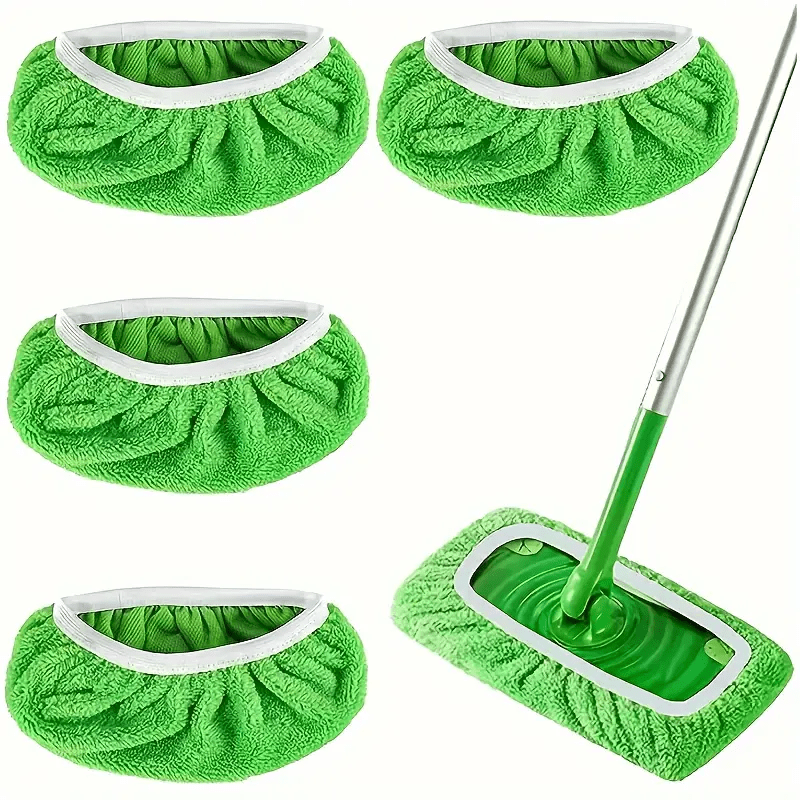 4 bucăți tampoane de înlocuire pentru mop reutilizabile premium: lavabile, durabile, cu absorbție ridicată pentru curățarea uscată și umedă_voghion.com