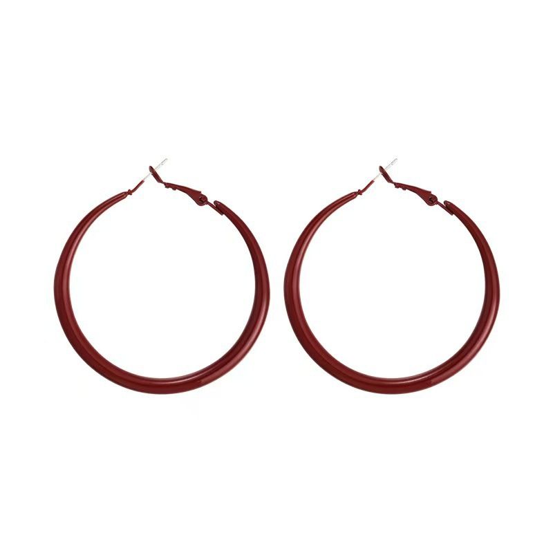 Light Luxury Versatile Ancora Red Atmosphere For Women Fashionable Temperament High-end Feel Square Round Face Hoop_voghion.com