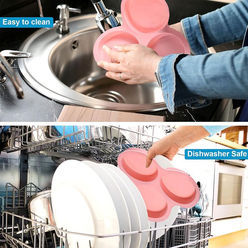 Silicone Egg Mold Air Fryer Egg Pan Reusable 3-Cavity Muffin Cake Baking Mould Kitchen Cooking Accessories_voghion.com