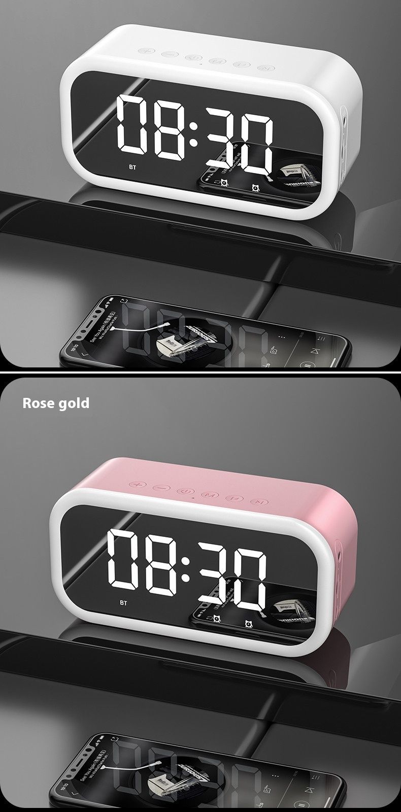 Bluetooth speaker, electronic alarm clock, computer sound system, wireless mobile desktop, home and outdoor portable_voghion.com