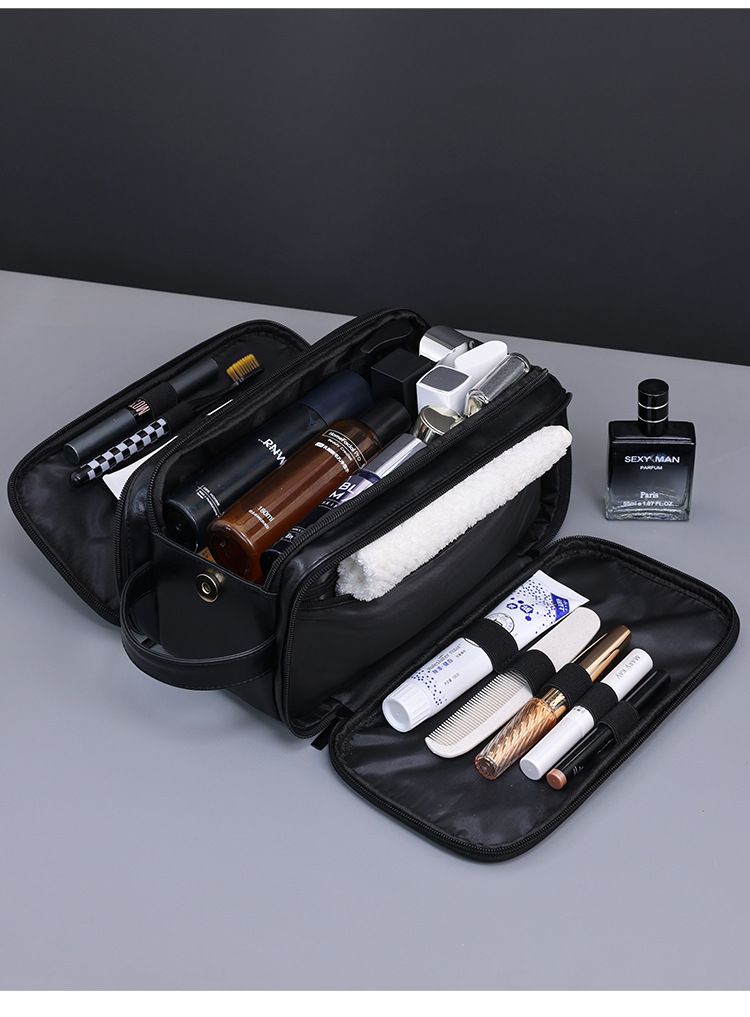 New product: Three opening multifunctional PU men's grooming large capacity high-end makeup bag, cosmetic storage bag_voghion.com