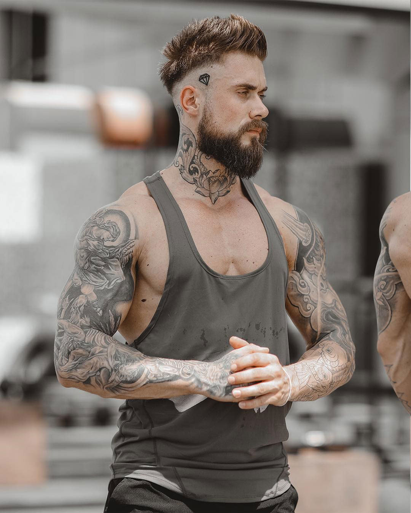 Muscle Fitness Male Brother Sommer Sport Freizeit Elastisch Quick Dry Blank Light Plate No Splice Tank Top_voghion.com