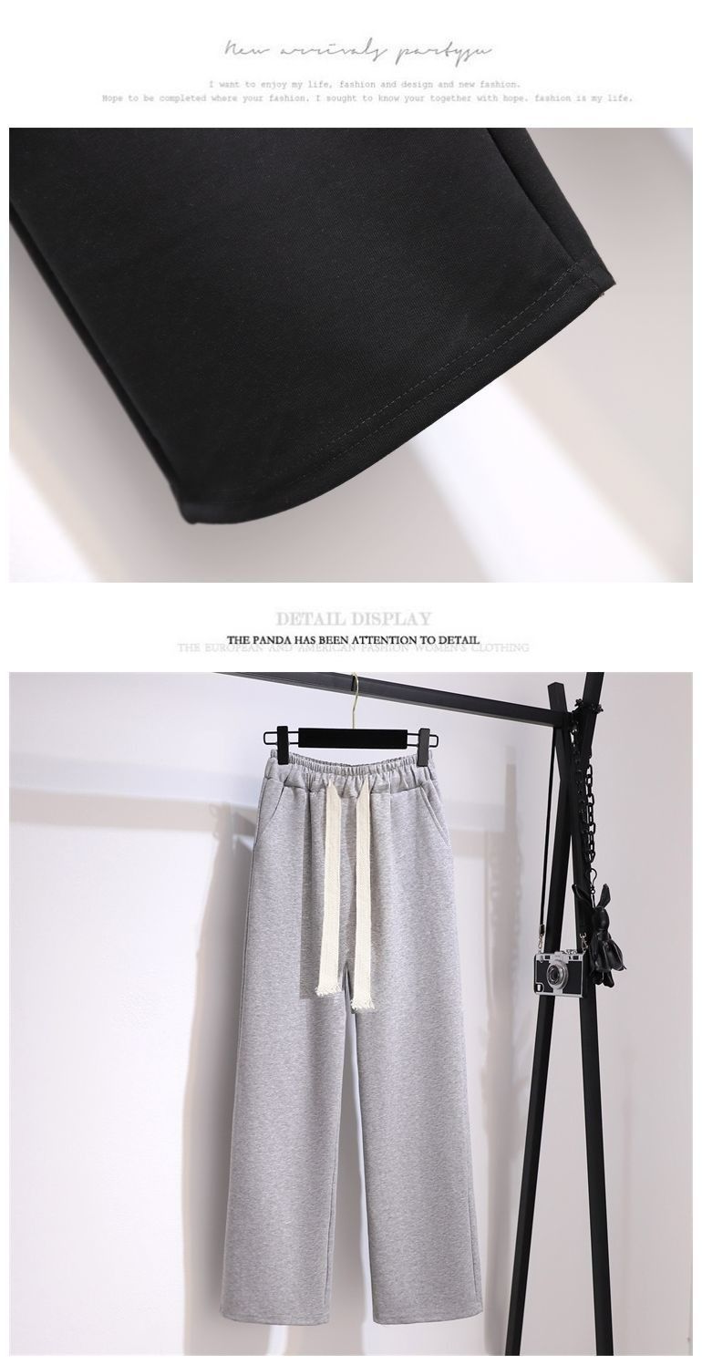 Completo trendy con felpa con cappuccio a maniche lunghe e colletto blu navy e pantaloni larghi con coulisse - Comodo abbigliamento casual da strada, tessuto in poliestere traspirante_voghion.com