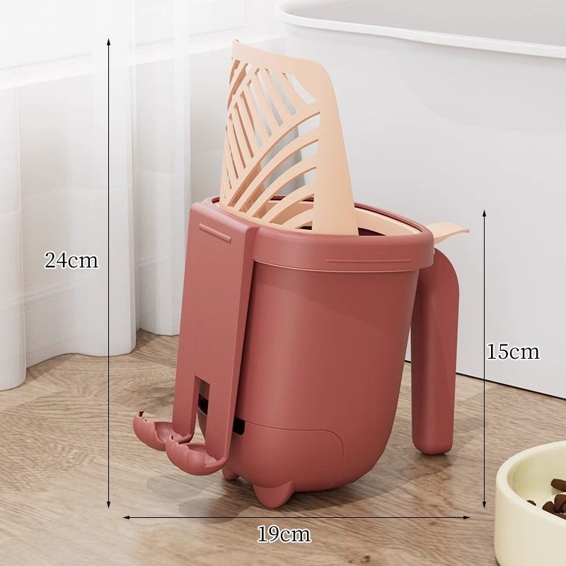 Integrated Litter 2-in-1 Multi-Functional With Bucket Pet Cleaning Supplies Cat Waste Poop Scoop_voghion.com