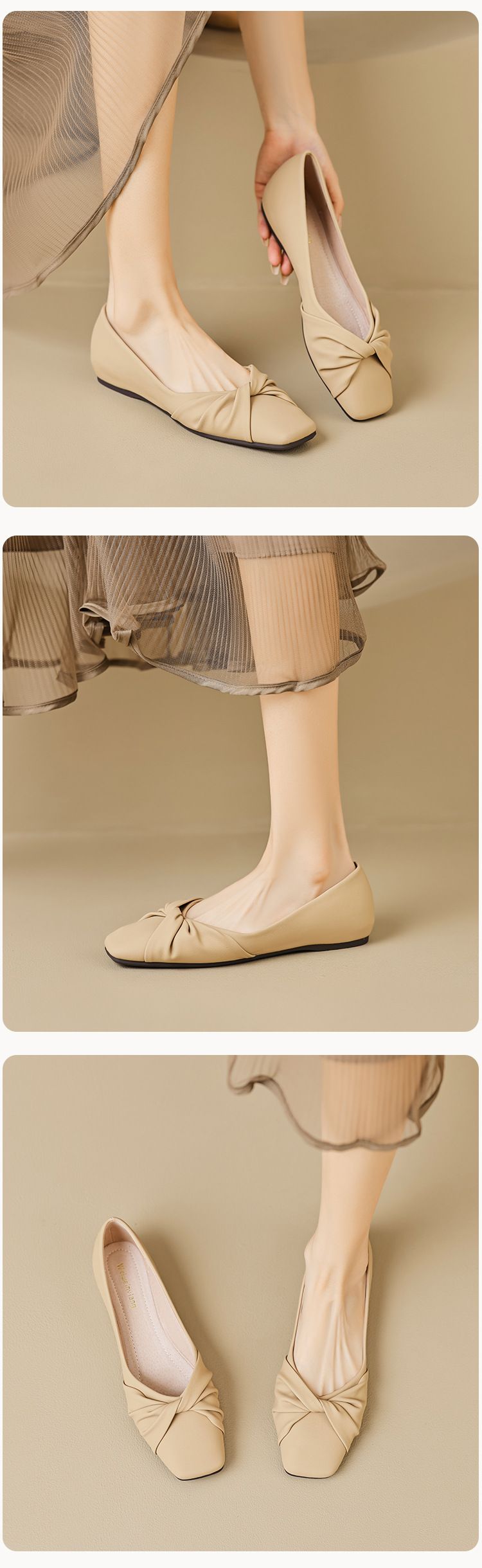 Scarpe da pendolare estive da donna, con suola morbida, modello One Step Bean, con bocca bassa_voghion.com