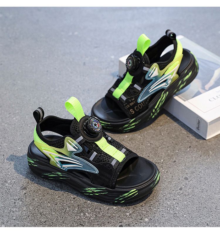 Children's Shoes Boys Sandals Summer Non Slip Soft Bottom Sports Beach Shoes For Middle And Large Children Knob Boys Sandals_voghion.com