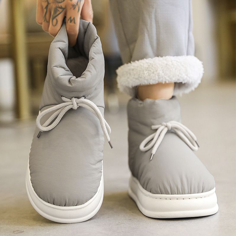Męskie buty na wysokim obcasie z materiału puchowego, z podszewką z polaru, pogrubione, ciepłe, nowe, zimowe, odporne na zimno, Northeast_voghion.com