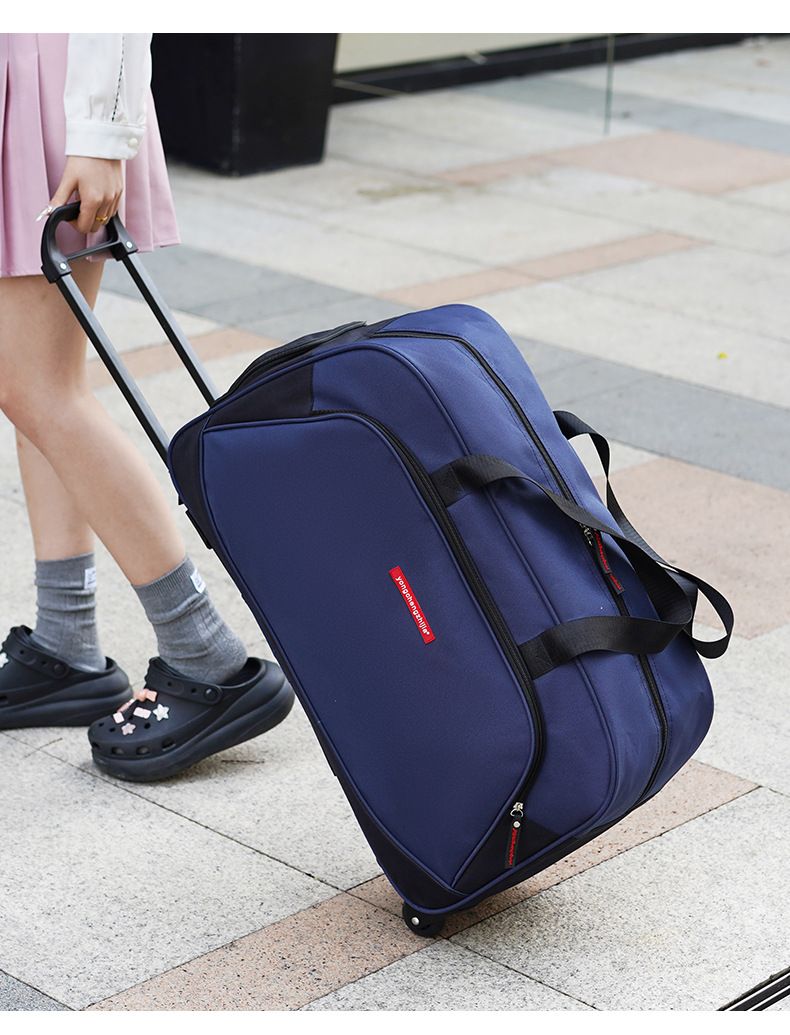 Borsa da viaggio unisex con asta di trazione di grande capacità, impermeabile, leggera, pieghevole, con ruote_voghion.com