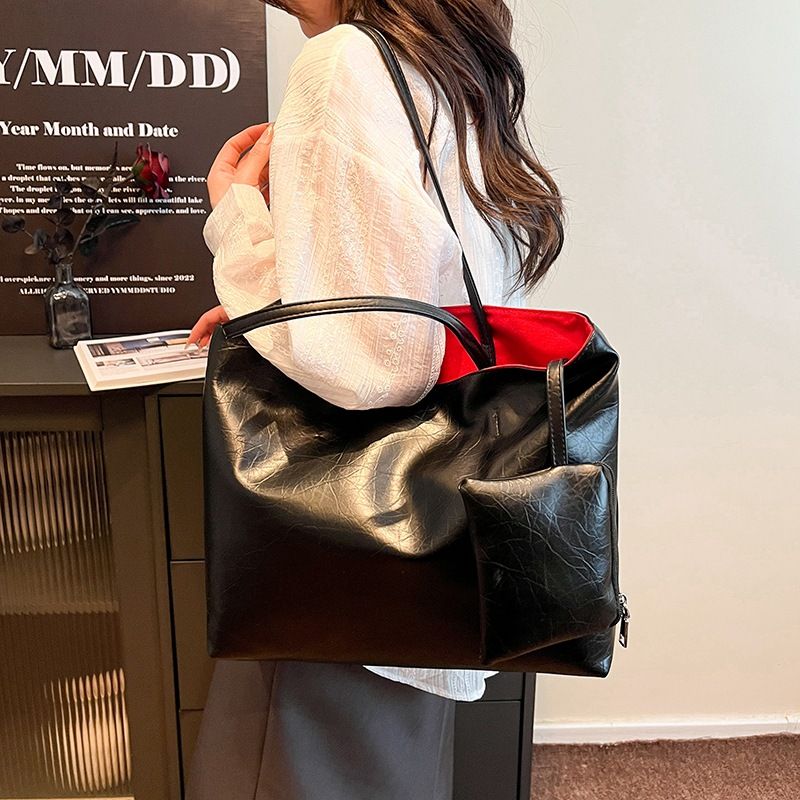 Nowa, stylowa, teksturowana, miękka skóra, modna, duża pojemność, elegancka torba na ramię dla kobiet_voghion.com