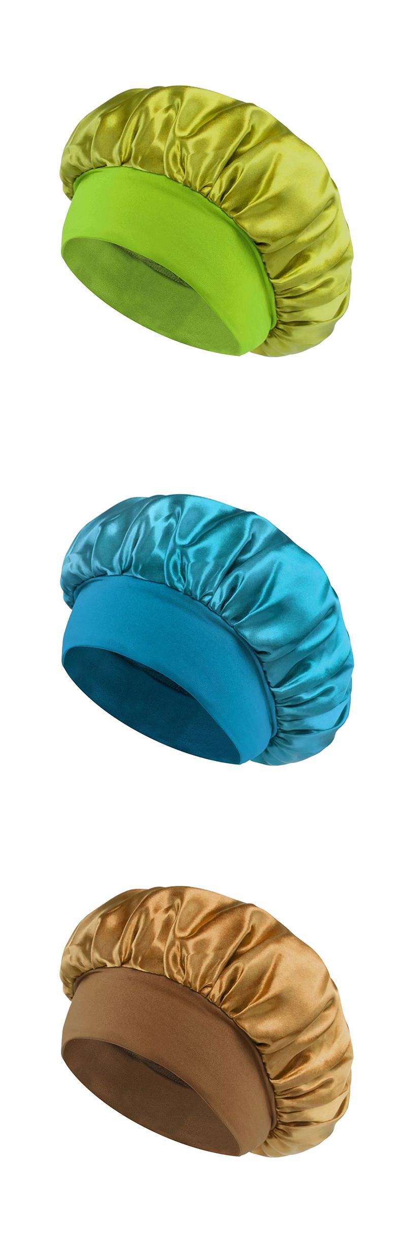 effen kleur brede rand elastische volwassen slaapmuts mannen en vrouwen mode haarverzorging schoonheid douchemuts satijn chemotherapie muts_voghion.com