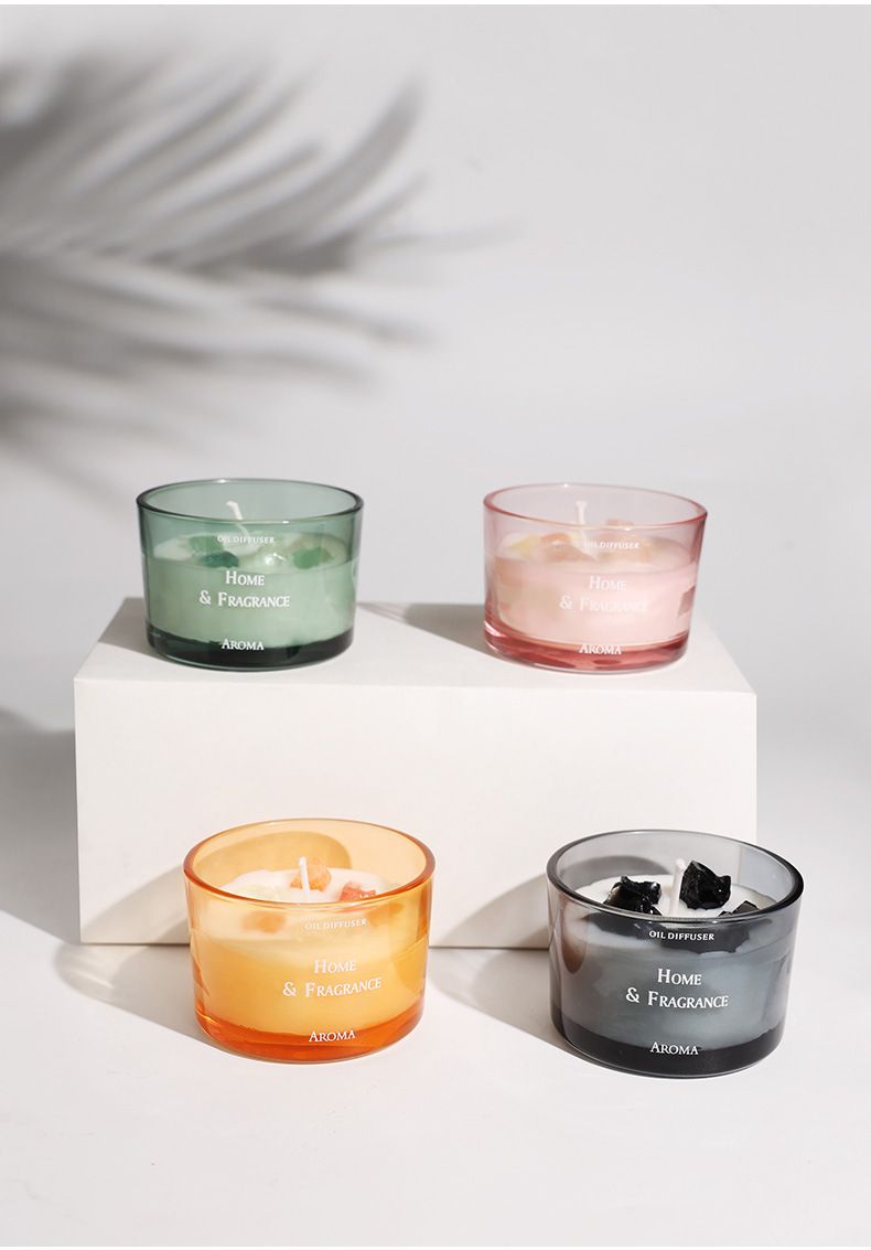 Candles Macaron Color Scented Candle Gift Set Premium Soy Wax Candles In Crystal Cup Adorable Home Decor Wedding Favor With Long Lasting Fragrance_voghion.com