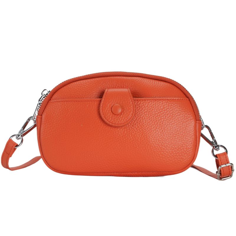 Borsa a tracolla semplice e leggera con tre manici, da donna, in vera pelle di vacchetta, con strato superiore, 2025_voghion.com