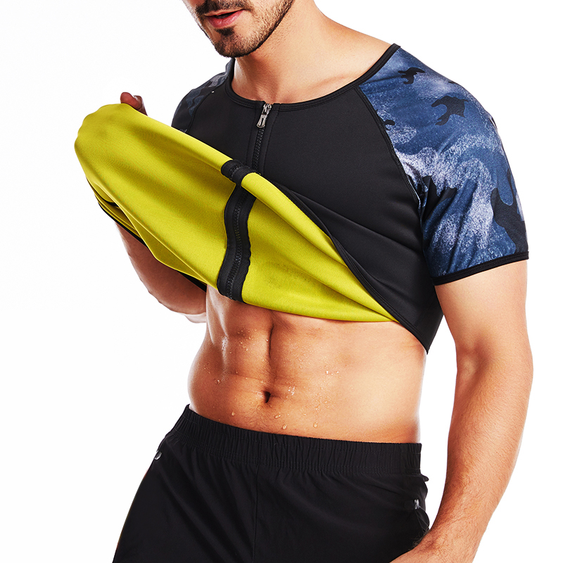Body Shaper da uomo Tuta da sauna Camicia da sudore Biancheria intima dimagrante Camicia per dimagrire Bruciatore di grasso Allenamento Canotta termica_voghion.com