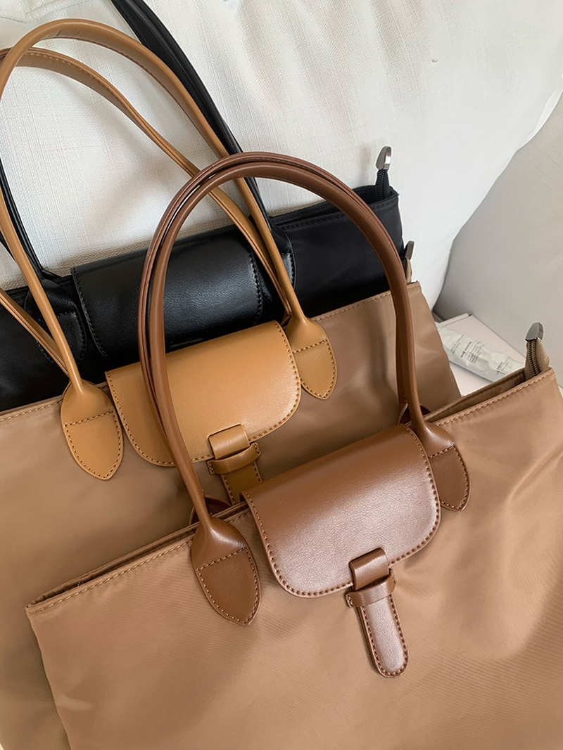 Women's Crossbody Bags Tote Bag, Women's Large-capacity Handbag, Contrasting Color Nylon Canvas Casual Commuting Single-shoulder Bag_voghion.com