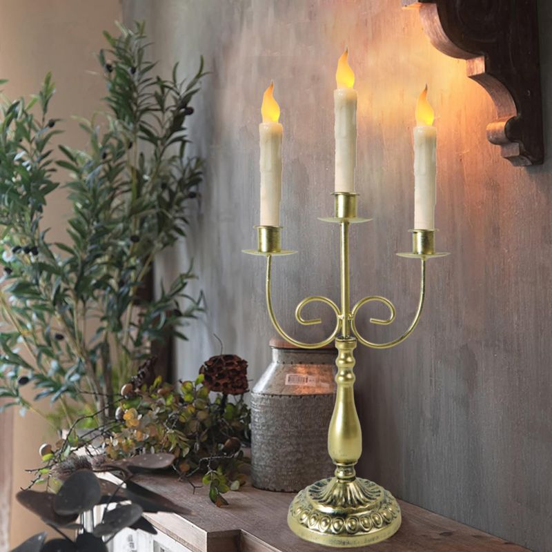 Vintage Copper Candle Holder Set, Handcrafted Metal Candlestick For Dining Table, Wedding Decor & Rustic Home Centerpiece (Single/3-Branch Options)_voghion.com