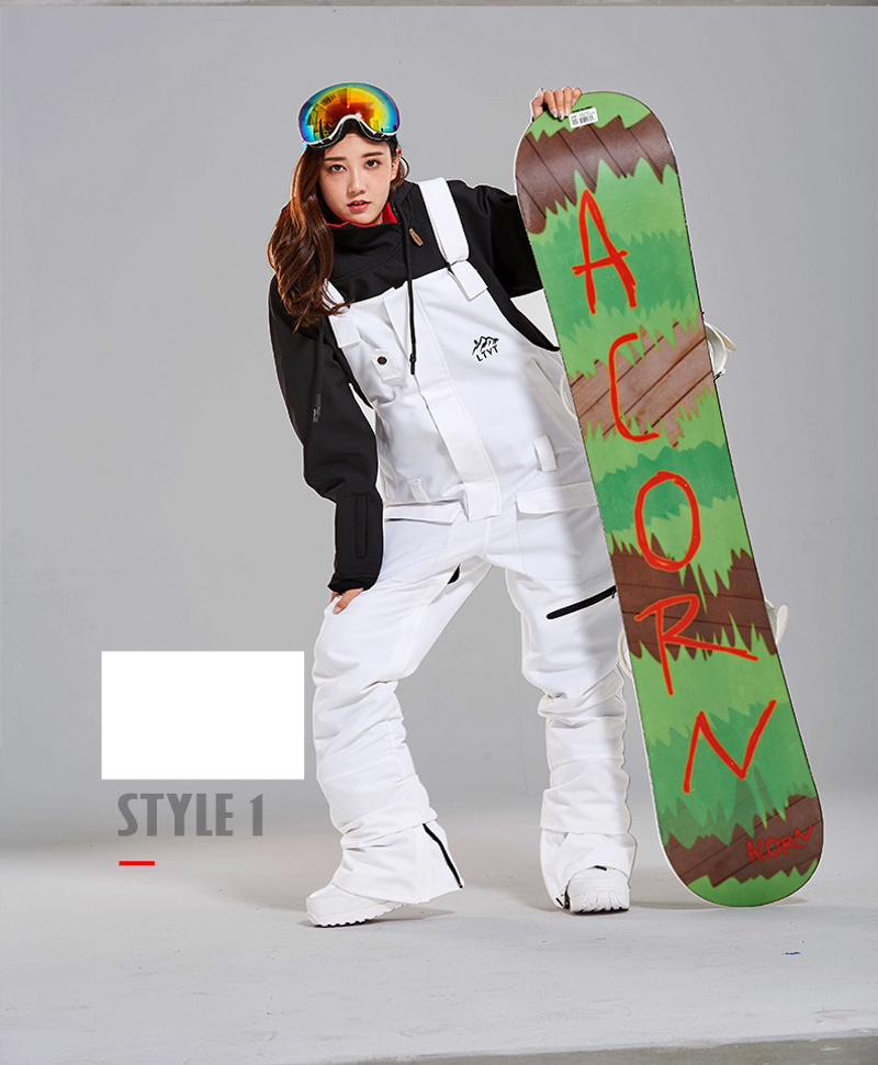 Tuta da sci Snowboard doppia tavola impermeabile nera invernale sci indoor sci nuovi pantaloni da neve_voghion.com