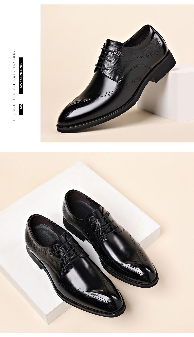 New business dress shoes men's soft sole breathable leather British men's shoes commuter cowhide shoes_voghion.com