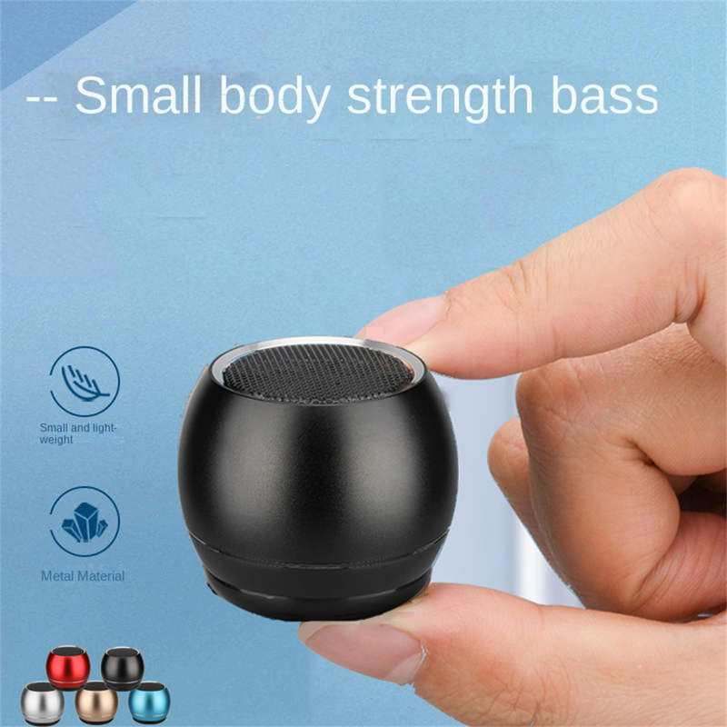 Mini Bluetooth Bærbar Audio Trådløs Stereo Høyttaler Bluetooth Small Steel GunMetal Heavy Subwoofer Utendørs høyttaler_voghion.com