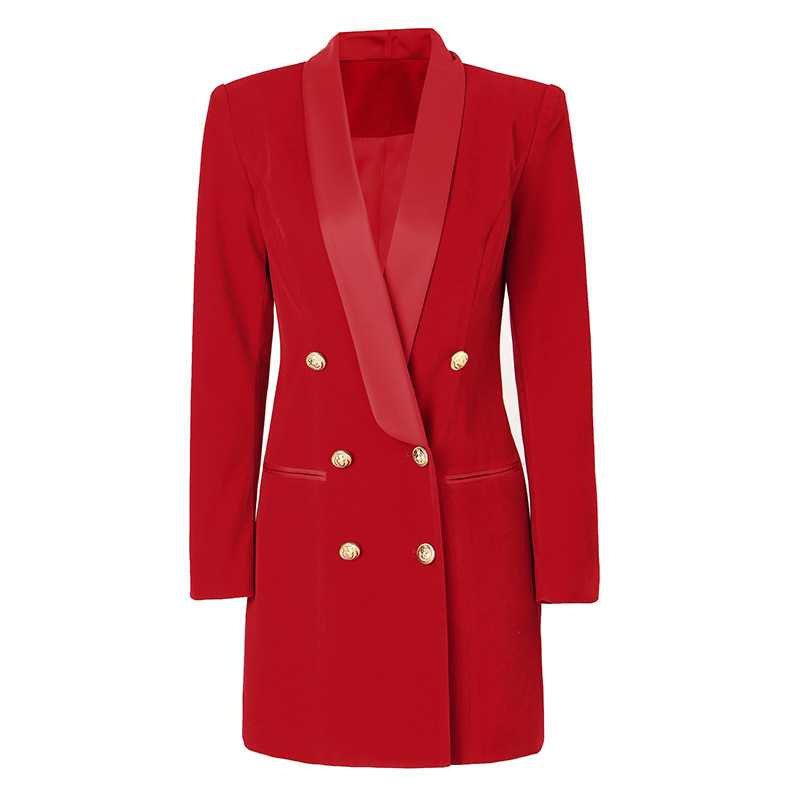 Gonna da donna, design di nicchia, temperamento di fascia alta, abito in velluto sciolto, gonna cappotto viola_voghion.com