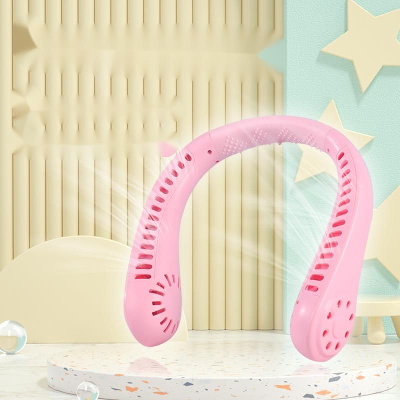 Tragbarer Mini-Halsventilator, faltbar – wiederaufladbar über USB, geräuschloser Betrieb für Studenten und Sport_voghion.com