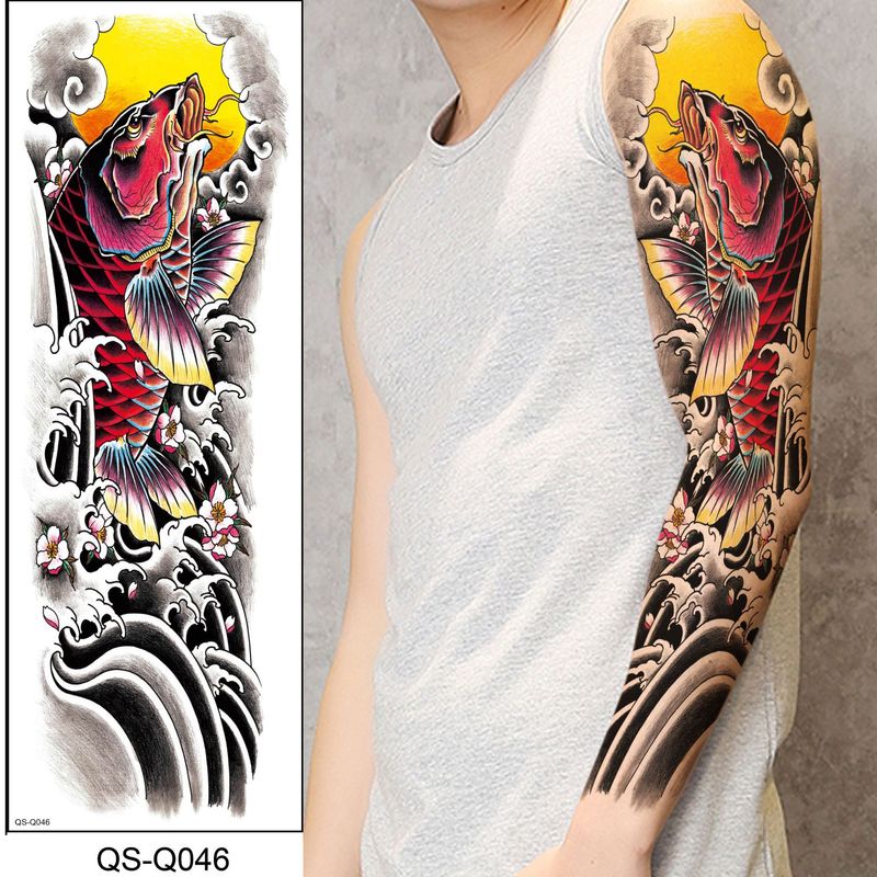 Autocollant de tatouage de bras de fleur entière unisexe en option_voghion.com