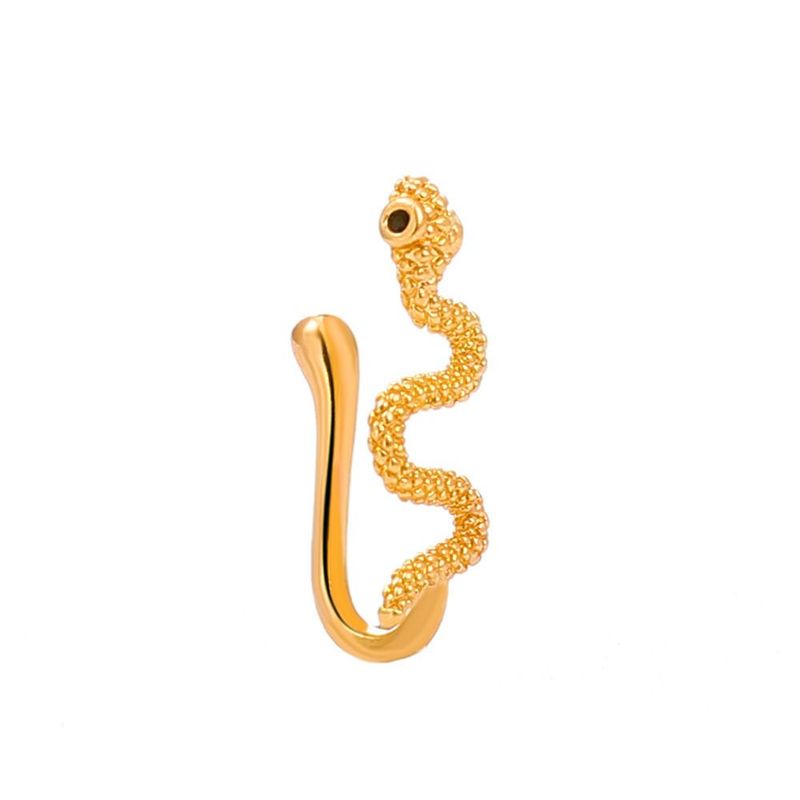 Piercing per naso a forma di U non perforato, piercing per naso finto a forma di serpente, gioielli da forare per uomini e donne_voghion.com