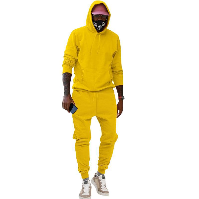 2024 Europese maat pluche trui met capuchon, sport-casual, stevige tweedelige losse sportkleding voor heren_voghion.com