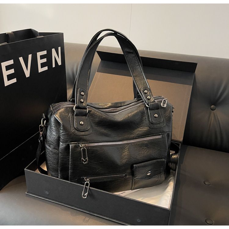 Rejsetaske Stor Kapacitet Vintage Motorcykeltaske Mode Korte Forretningsrejser Enkelt Skulder Crossbody Taske Afslappet Tote Taske_voghion.com