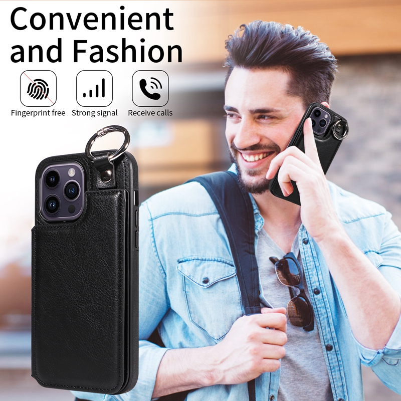 Portafoglio magnetico anti goccia anello di sollevamento custodia in pelle per iPhone 15 14 Max 13 Mini 12 Pro 11 SE 2020 X XS XR_voghion.com