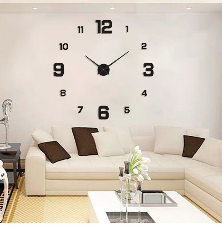 Modern Silent Sweep Wall Clock – Glow-in-the-Dark Acrylic Peel & Stick DIY Clock For Living Room, Bedroom & Office_voghion.com