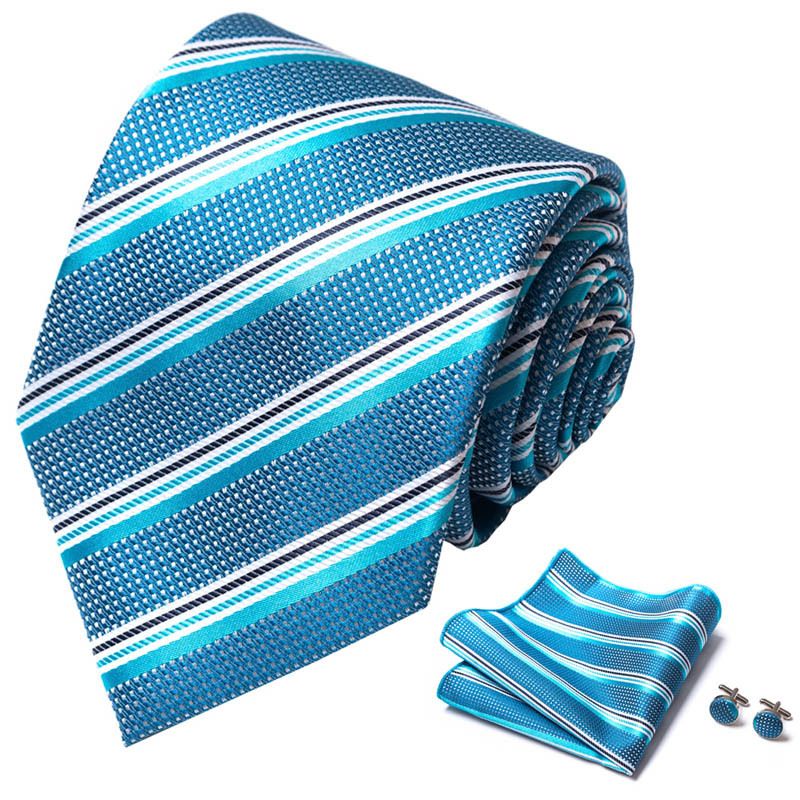 Corbata de seda de poliéster de alta calidad unisex para hombre, corbata formal de color sólido, bolsillo, toalla, gemelos, juego de jacquard_voghion.com