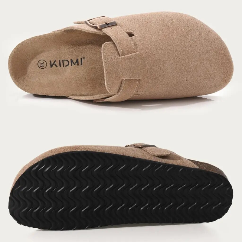 Bebealy Classic Mules Cork Footbed Clogs Slippers with Arch Support Fashion Beach Slides Soft Suede Potato Shoes For_voghion.com