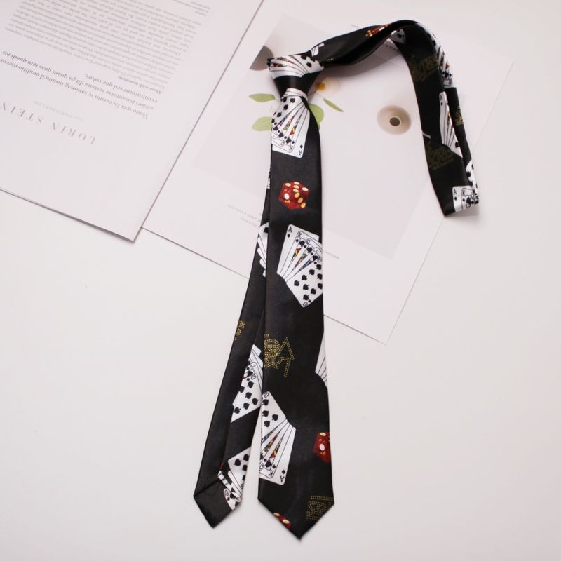 Camicia da uomo con cravatta creativa in stile college coreano, stile casual, slim fit, da 5 cm, con stampa leopardata, stile zebrato_voghion.com